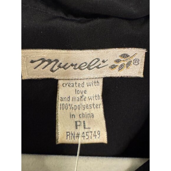 vintage Murali Embellished Zip-Up Jacket Womens PL Black Polyester Embroidery & - Picture 3 of 4